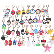 Wholesale Creative Lovely PVC Cartoon Keychains Single Side Printing Cheap Small Promotion Gift